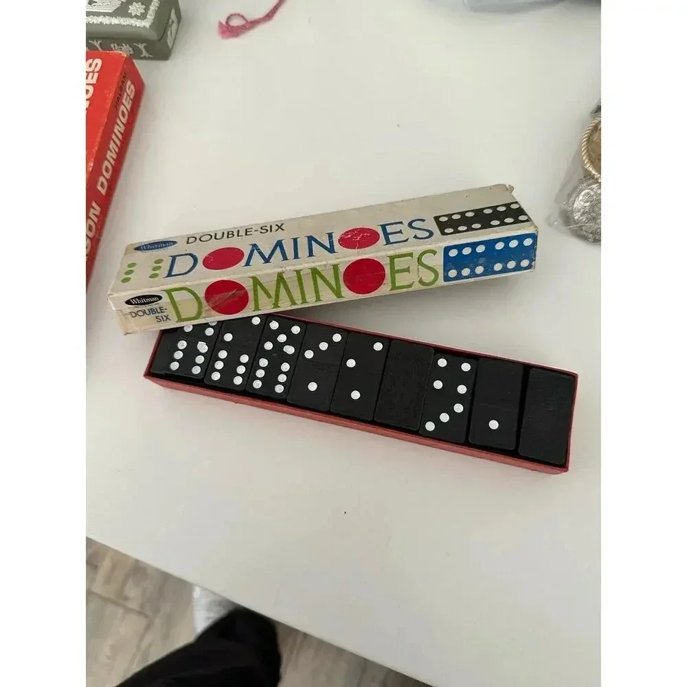 Vintage Whitman Double Six Dominoes - 28 Tiles & Box